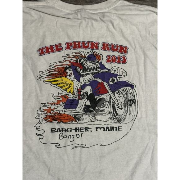 2013 The Phun Run “Bang Her, Maine” Biker Graphic Long Sleeve Shirt Y2K - Men XL - Picture 2 of 9